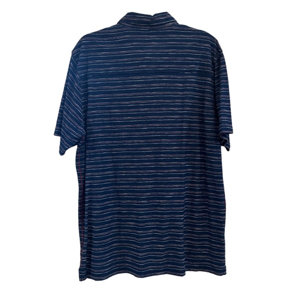 Tommy Bahama Men's Blue Striped Short Sleeve Quarter Button Shirt Size Large - Picture 2 of 6